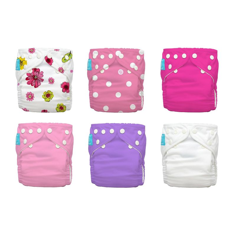 Charlie Banana Reusable All-in-One Girly Diaper - 6pk