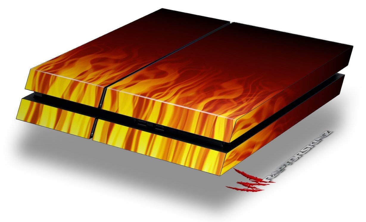 Fire on Black - Decal Style Skin fits original PS4 Gaming Console