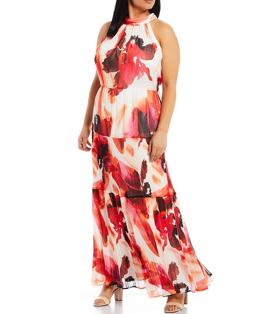 Alex Marie Alyssa Plus Size Mock Neck Sleeveless Maxi Dress