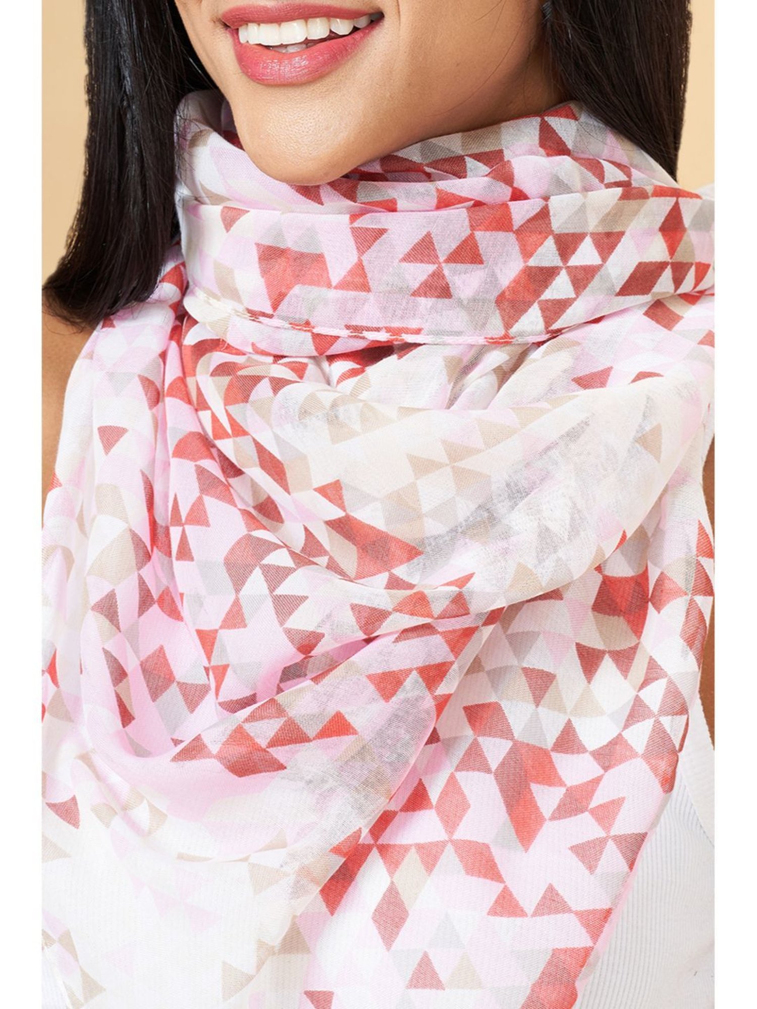 Aditi Wasan White Floral Stole