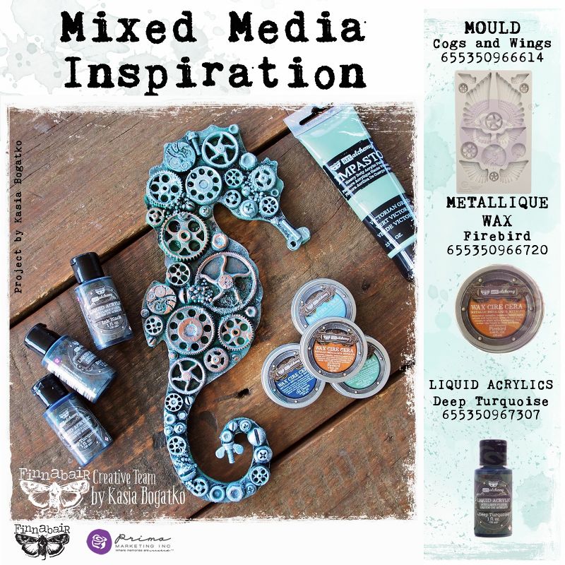 Finnabair Decor Moulds 5"X8"-Cogs & Wings