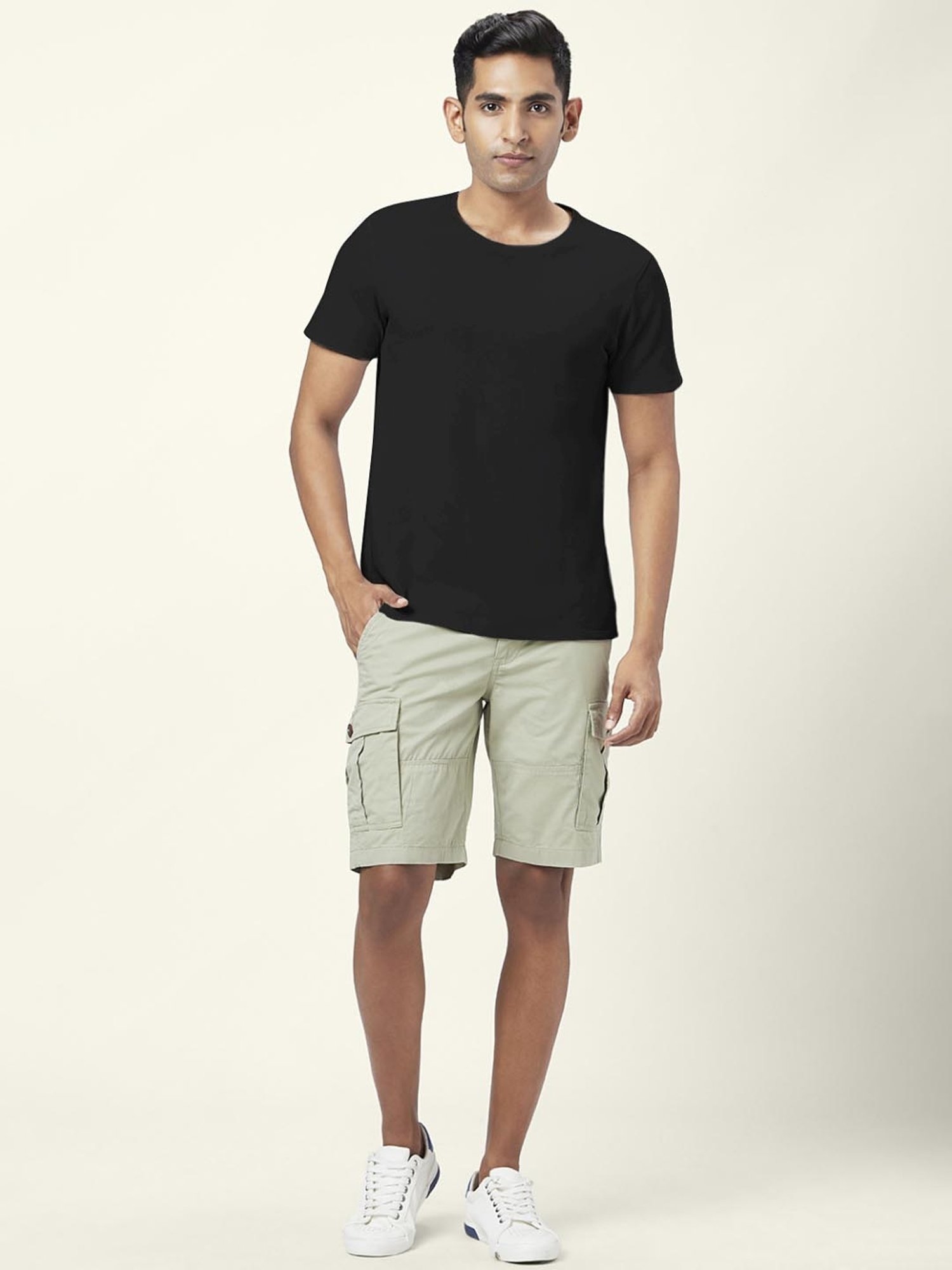 Urban Ranger By Pantaloons Pine Cotton Slim Fit Cargo Shorts