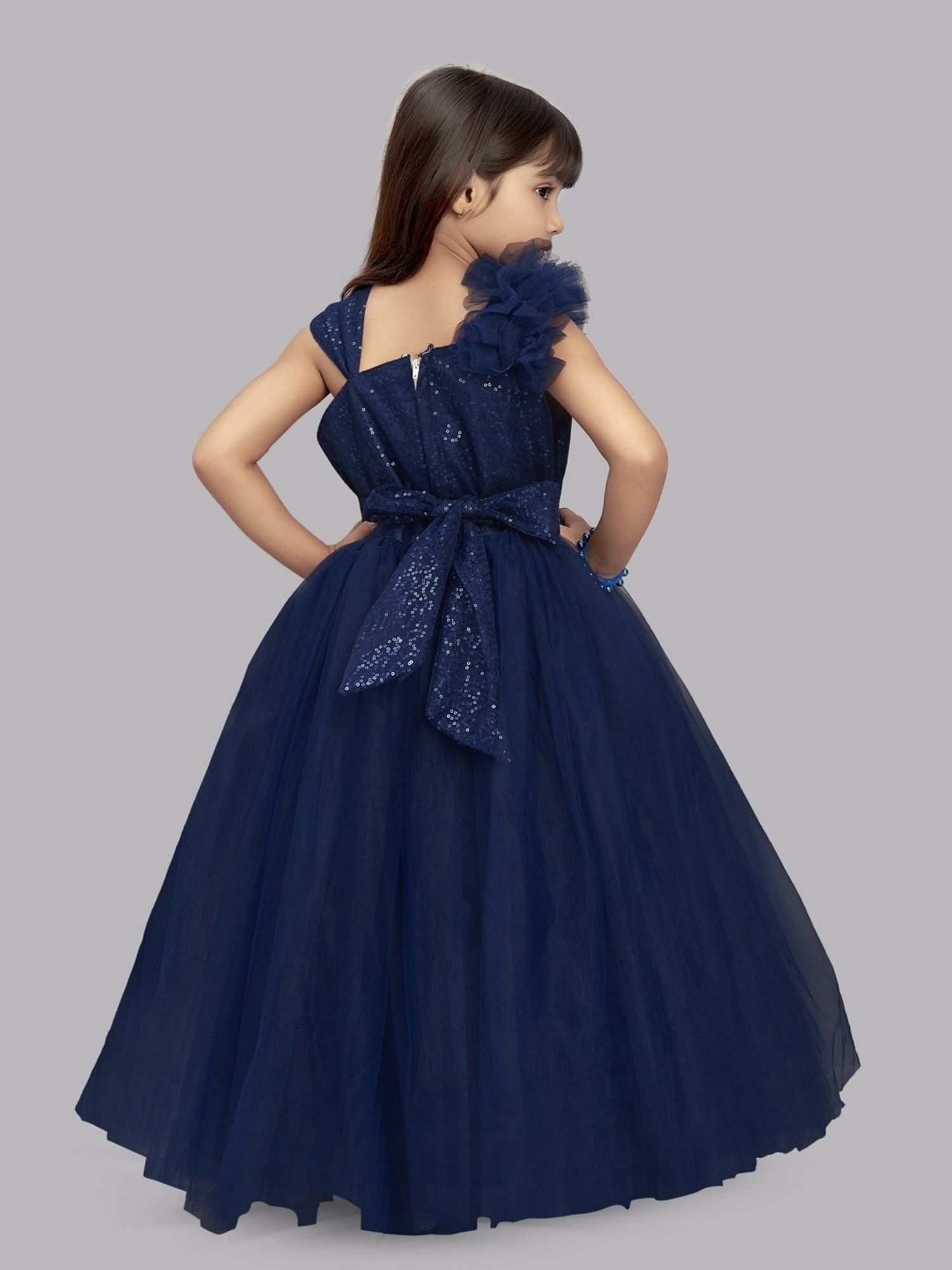 Pink Chick Kids Navy Sequence Gown