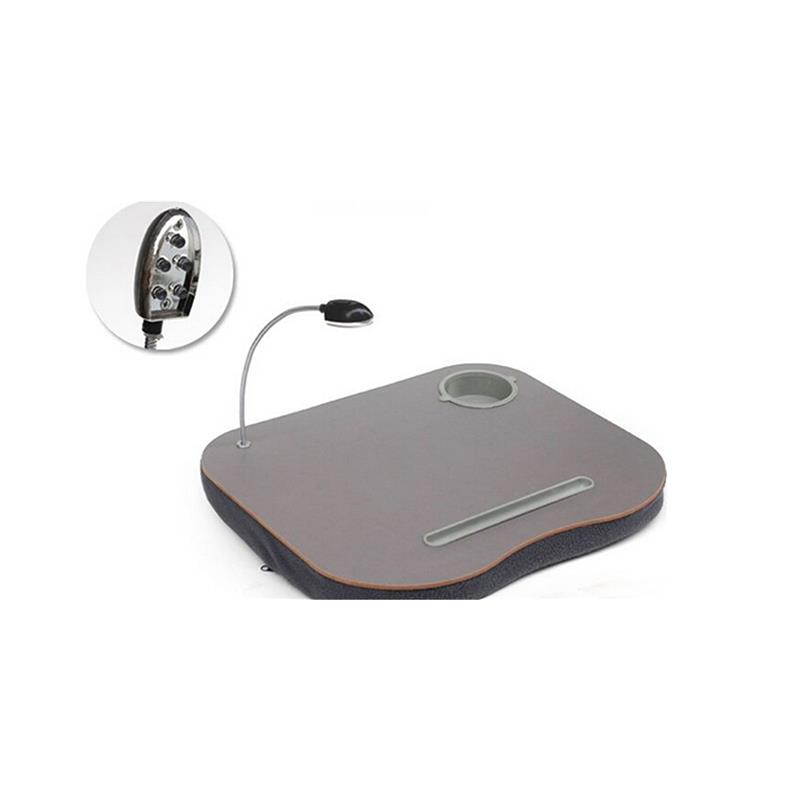 Laptop Desk Cushion with LED Light and Cup Holder Portable