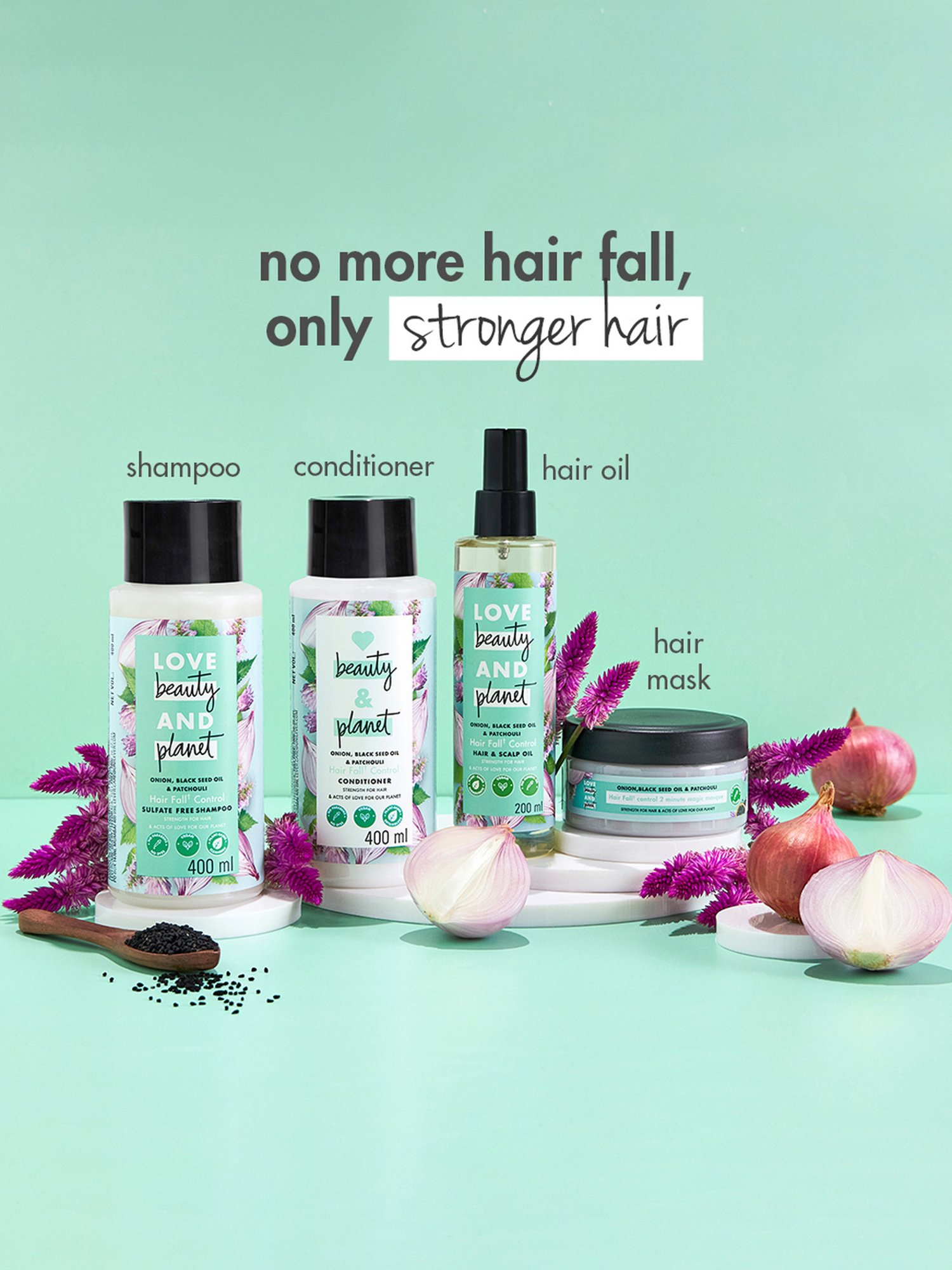 Love Beauty & Planet Onion, Black Seed Oil & Patchouli Hair Oil - 200 ml