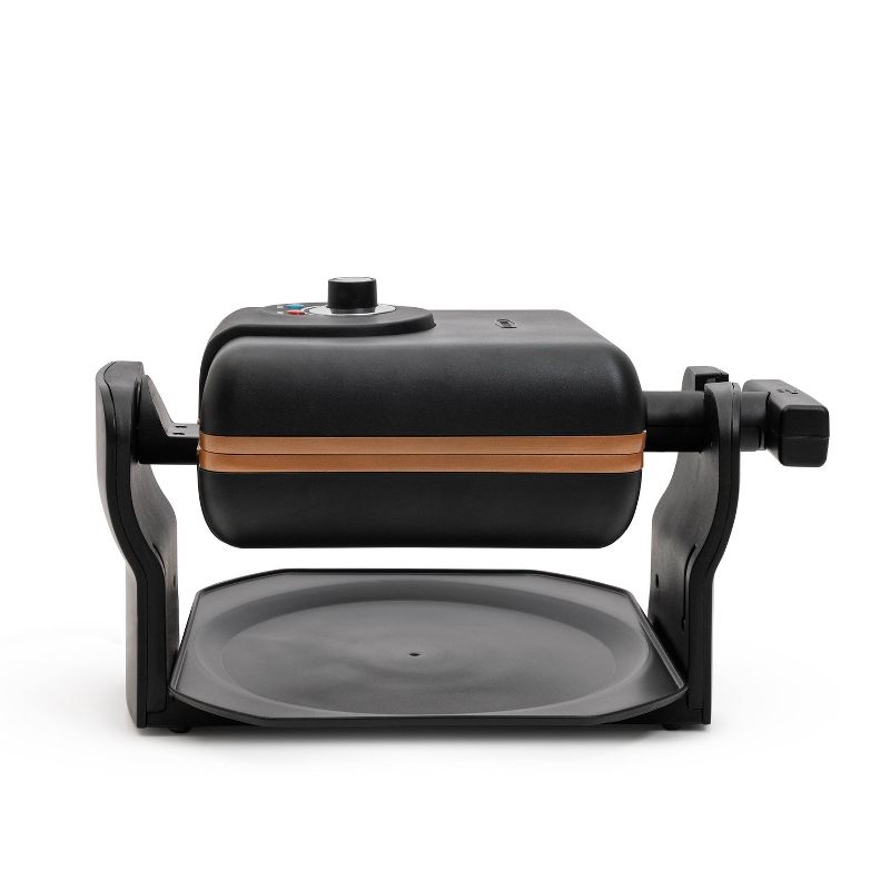 Bella 7" Square Rotating Waffle Maker - Black/Copper