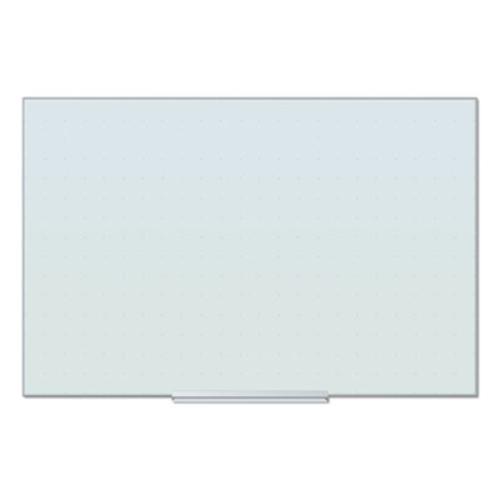 Floating Glass Ghost Grid Dry Erase Board, 36 x 24 Inches, White Frosted Surface, Frameless UBR2798U0001