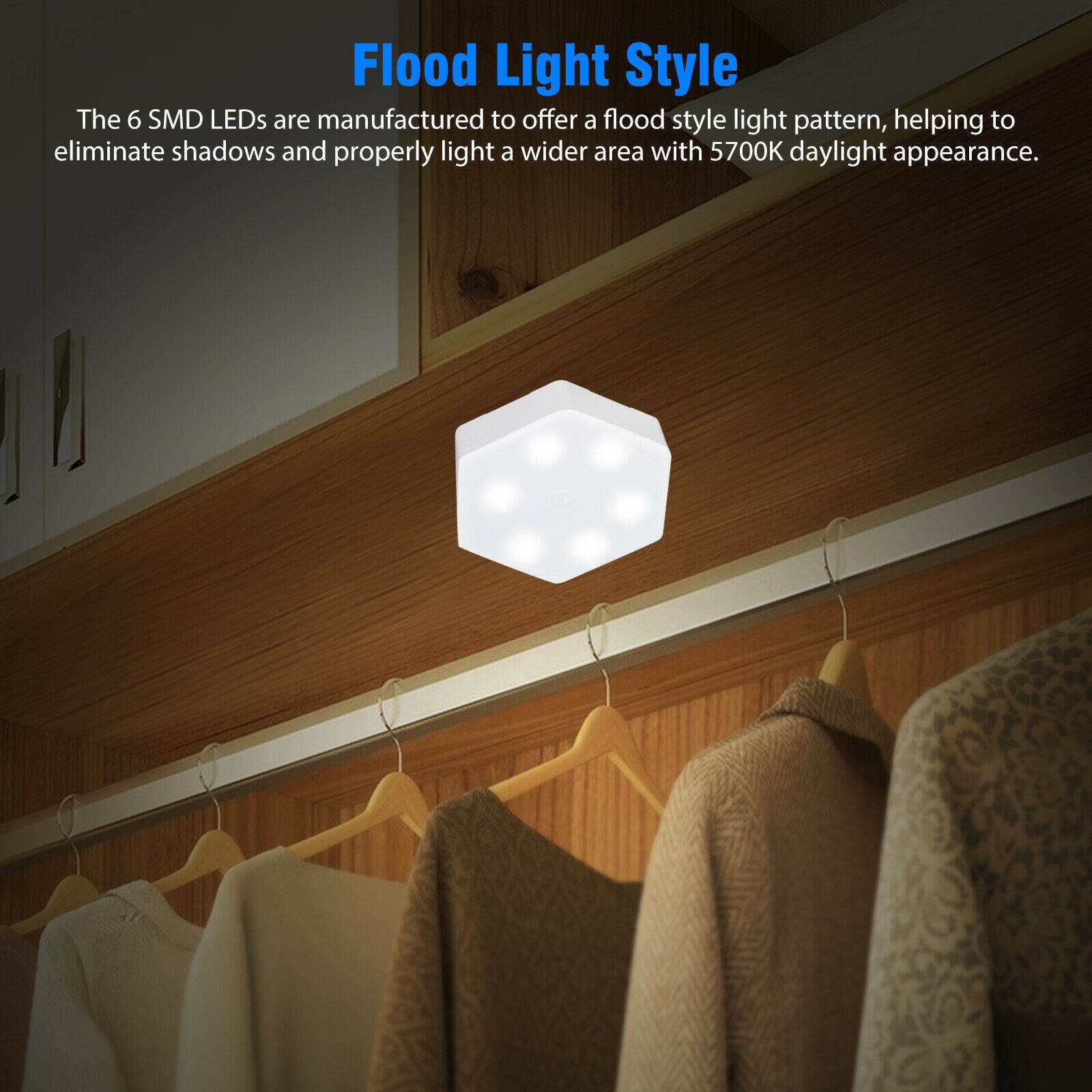 Wireless Stick On Puck LED Tap Light Bright Remote Battery Under Cabinet Closet