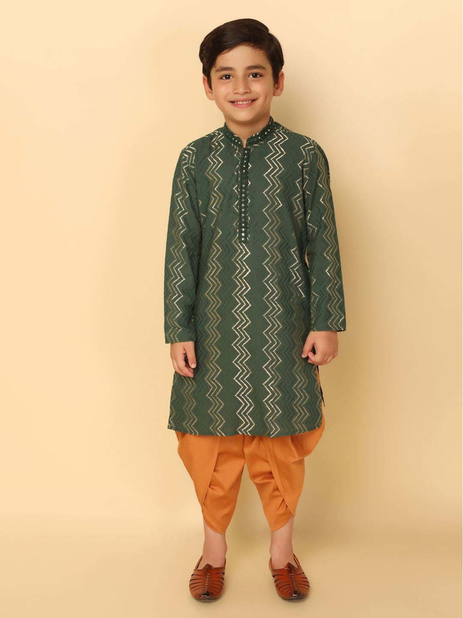 VASTRAMAY Kids Maroon Regular Fit Dhoti