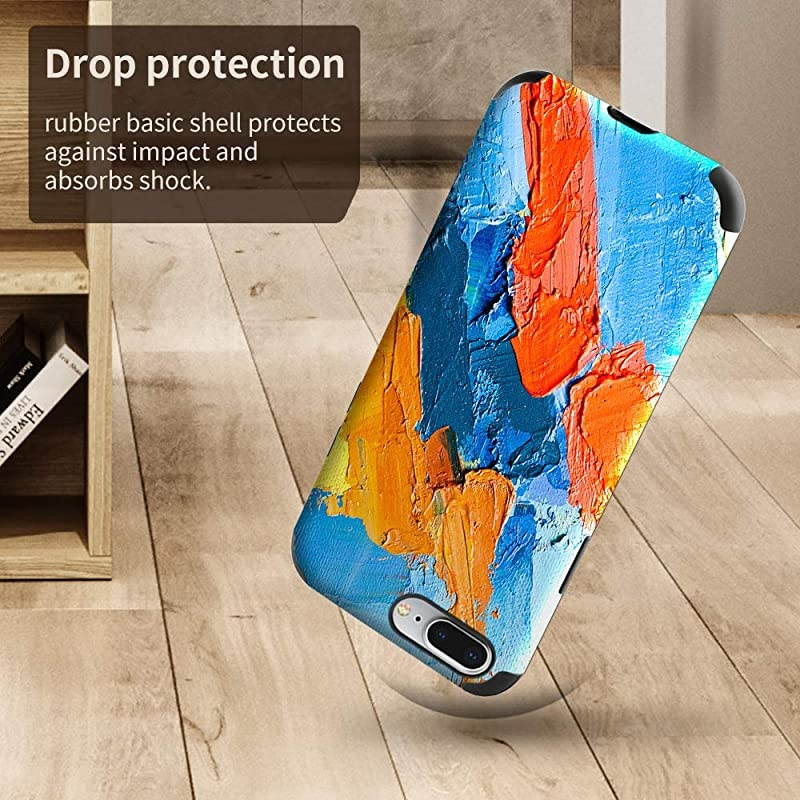 iPhone 7 Plus Case  Apple iPhone 8 Plus Slim Case with Print Pattern Shockproof Protective Leather Case Cover for Apple iPhone 7 Plus 8 Plus 55 inch Pigment 004