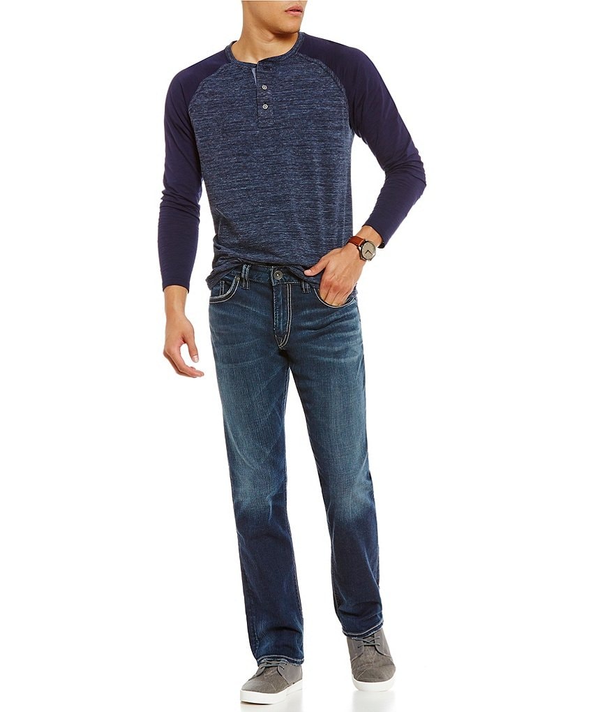 Silver Jeans Co. Eddie Relaxed Tapered-Fit Dark Wash Jeans