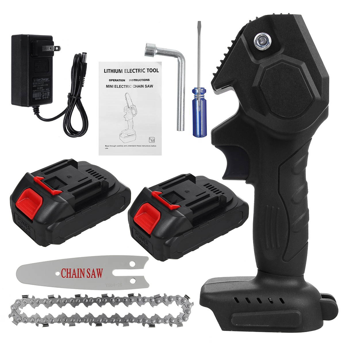 26V 4inch Rechargeable Portable Saw Woodworking Electric Saws High Carbon Steel-Two Batteries