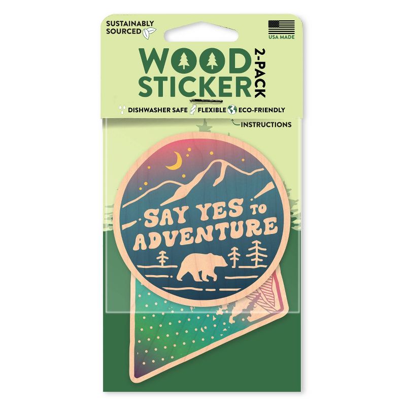Dust City Wood Stickers Adventure and Rainbow Mountain Scene Stickers 2pk