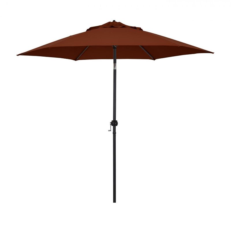 Astella  9 Ft. Aluminum Push Tilt Patio Umbrella W/ Crank Lift - Black Frame / Polyester Brick Canopy ECO906D709-P40