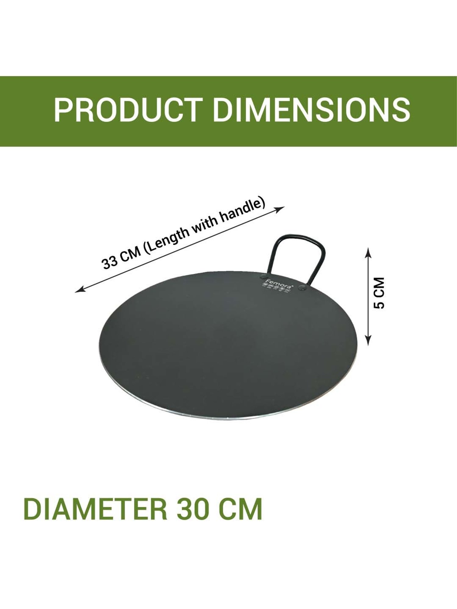 Nirlon Pure Grade Virgin Aluminium Non-stick Induction Base Flat Tawa - 26 cm Diameter