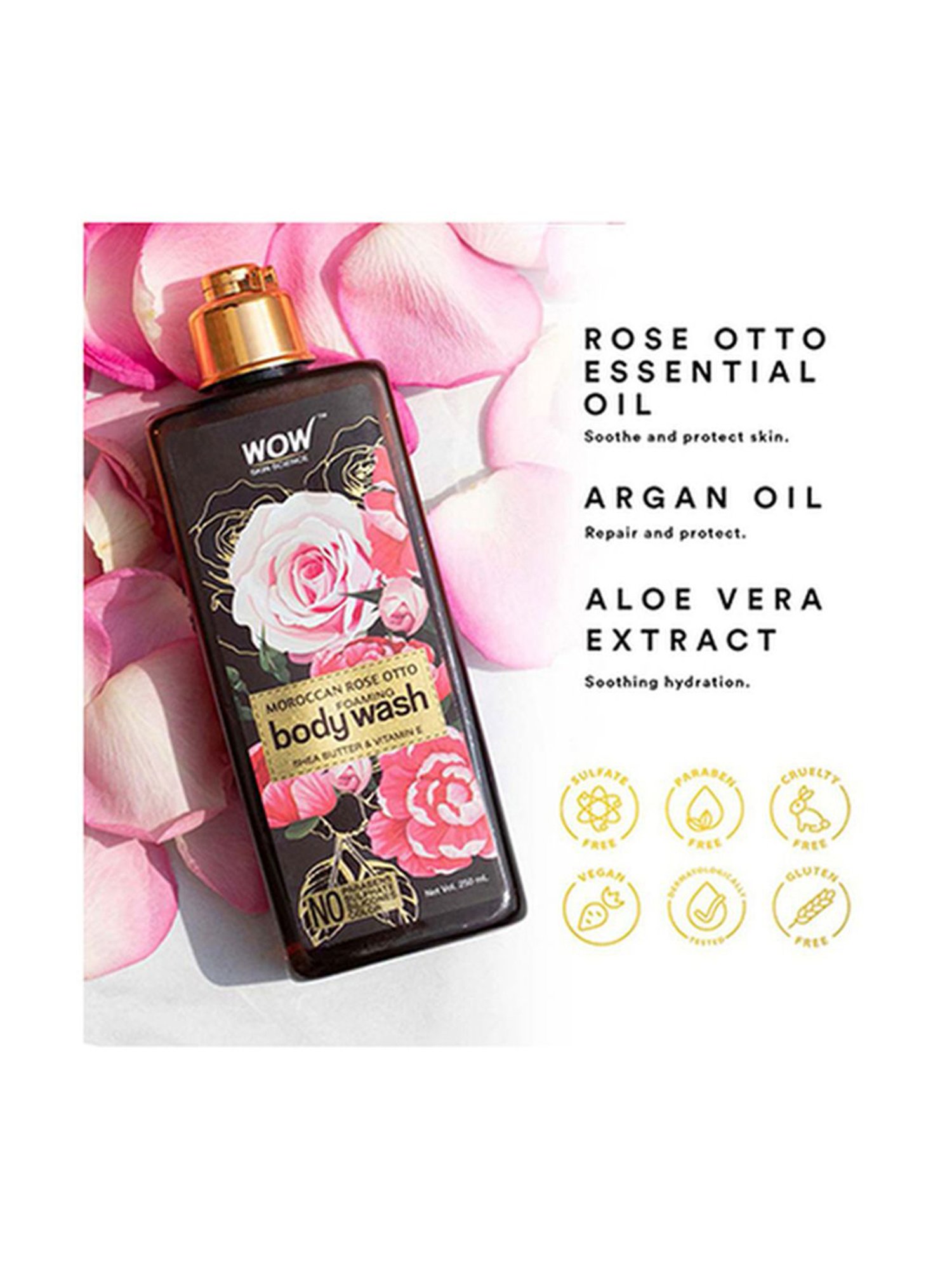 Wow Skin Science Rose Otto Foaming Body Wash - 250 ml