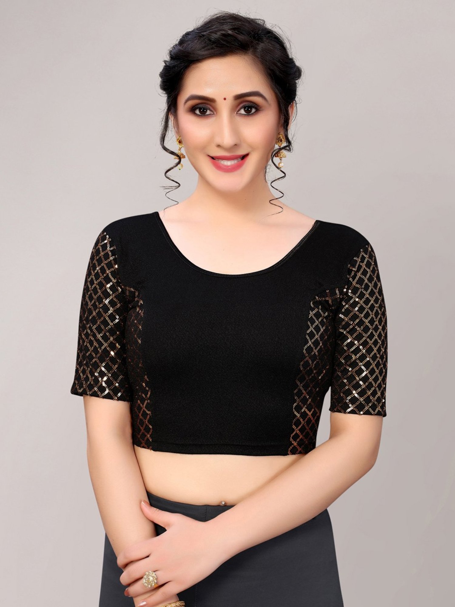 Satrani Black Embellished Blouse