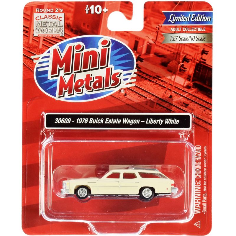 1976 Buick Estate Wagon Liberty White 1/87 (HO) Scale Model Car by Classic Metal Works