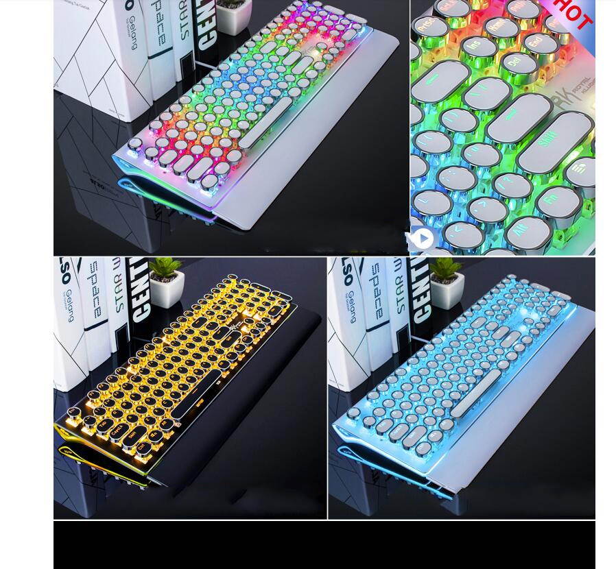 Royal Kludge RKS108 Retro Punk Version RGB Backlit USB Wired Mechanical Gaming Keyboard, N-key Rollover