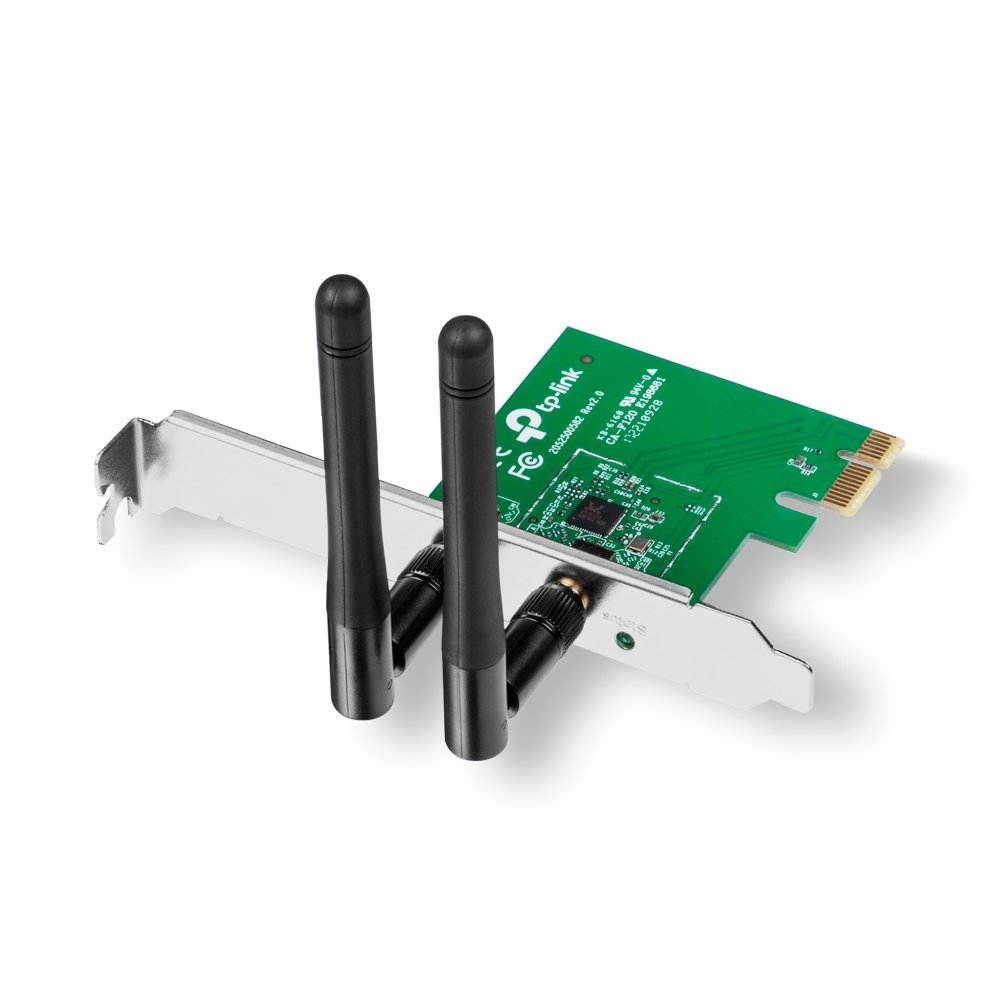 PCI Experss WiFi Adapter, TP-LINK Wireless N300 PCI Express Adapter, 2.4GHz 300 Mbps, w/ WPS Button, IEEE 802.1b/g/n, 64 / 128-bit WEP, WPA / WPA2, Plug & Play in Windows