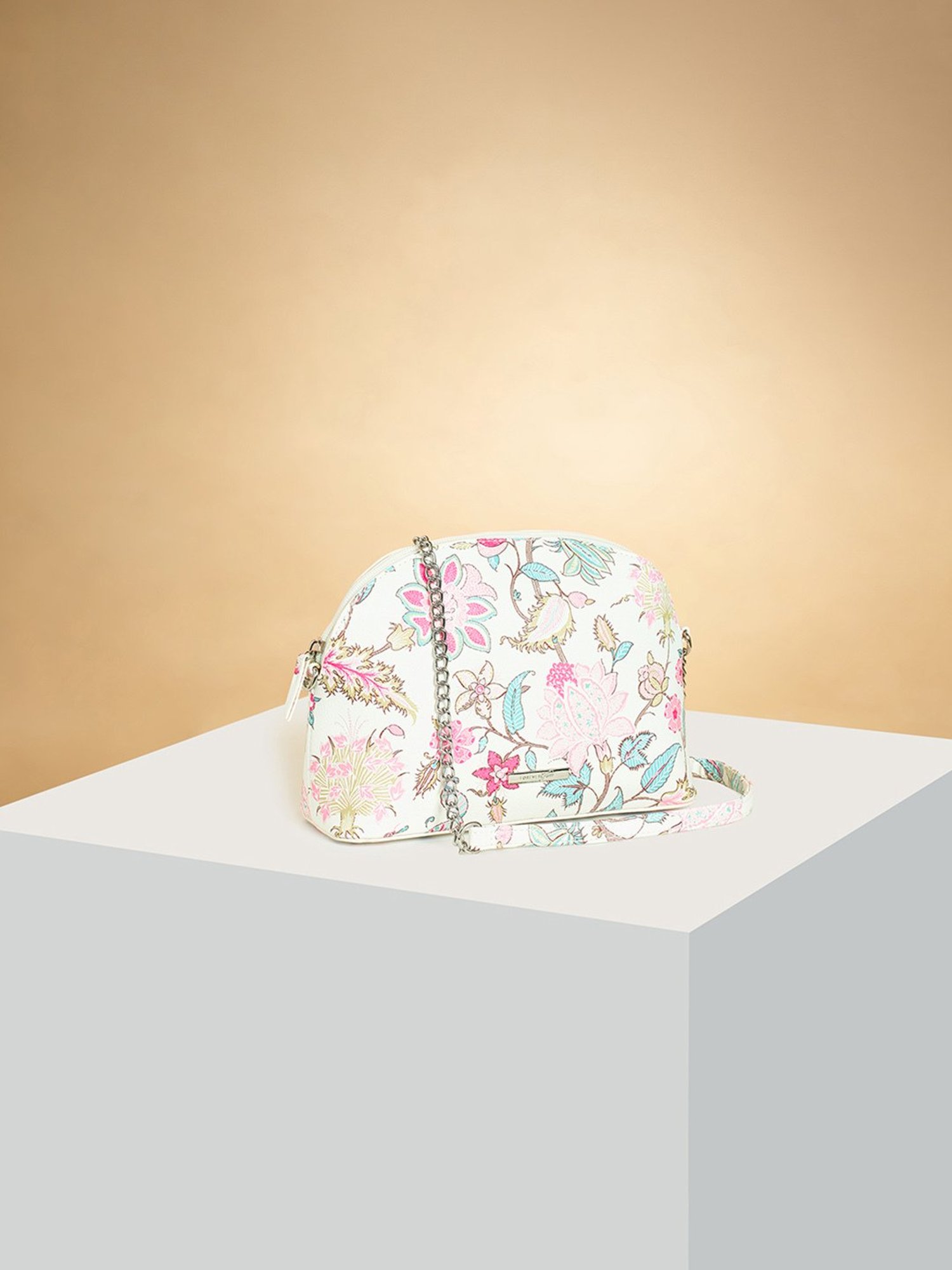 Forever Glam By Pantaloons Black Printed Medium Cross Body Bag