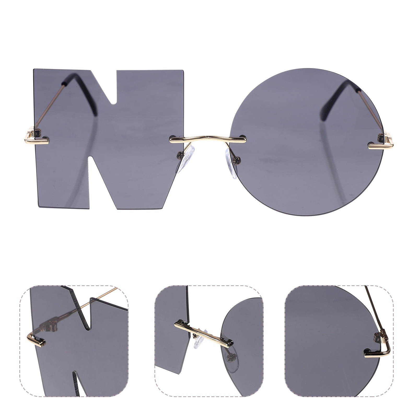 1 Pair Stylish Personality Sunglasses Chic Letter Sunglasses Photo Shooting Prop