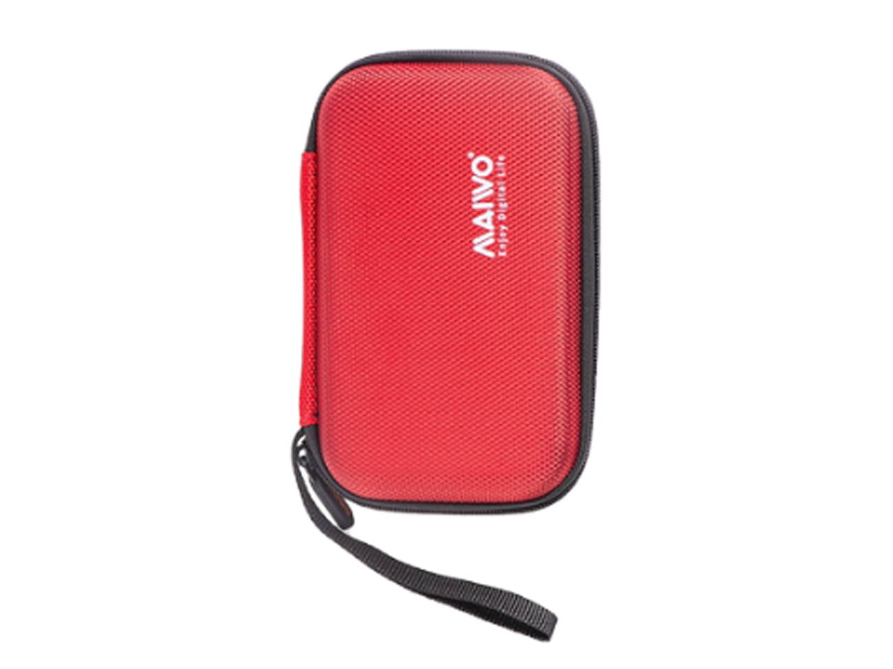 Maiwo 2.5 Inch Mobile Hard Drive Case Waterproof And Shockproof/Protective Cover/Portable Digital Bag Red Kt02  Portable Multi-Function Data Cable, Earphone, Mobile Hard Disk Storage Bag