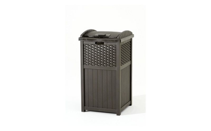 Suncast Trash Hideaway Outdoor Garbage & Outdoor Patio Storage Deck Box