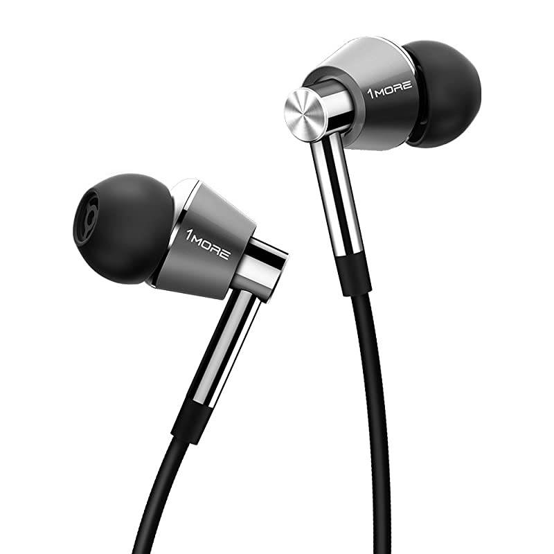Triple Driver inEar Earphones HiRes Headphones with High Resolution Bass Driven Sound MEMS Mic inLine Remote High Fidelity for SmartphonesPCTablet Silver