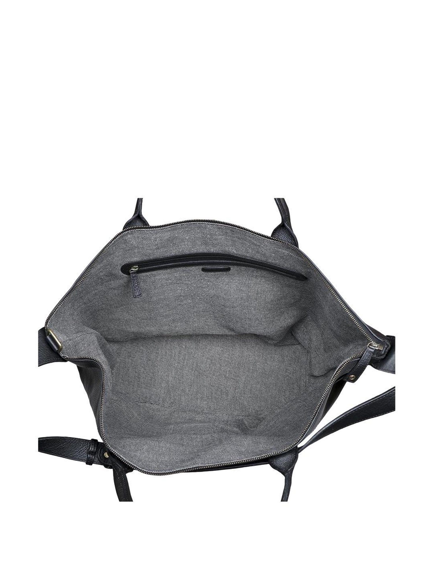 Hidesign Icon Black Solid Medium Tote Handbag