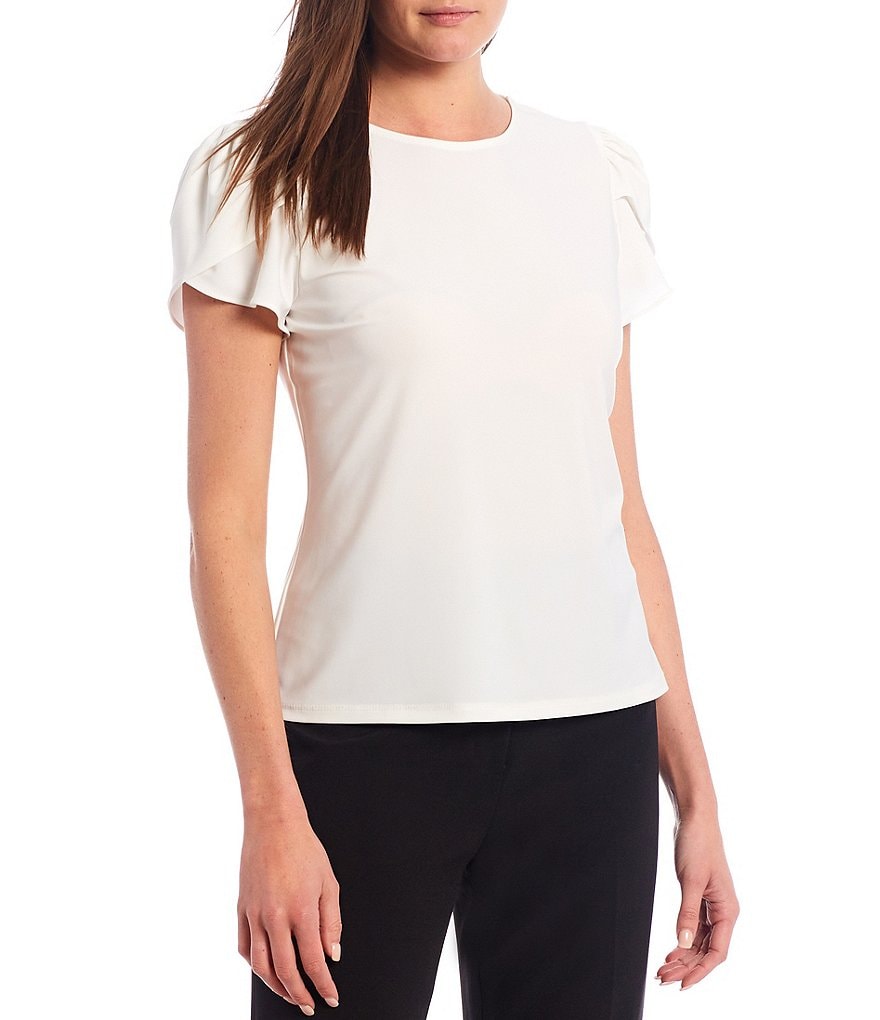 Preston & York Ariana Short Sleeve Crew Neck Knit Top