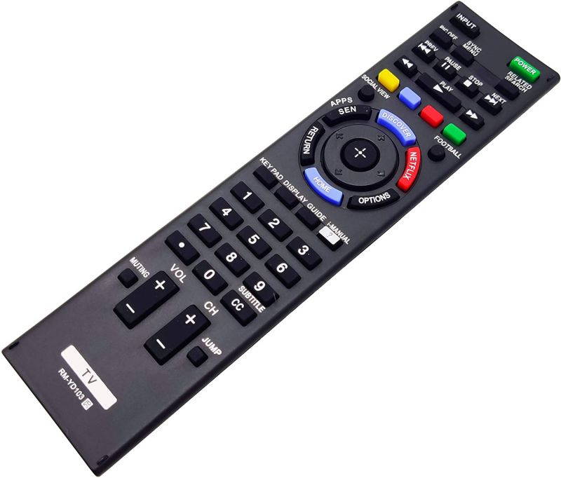 INTECHING RM-YD103 TV Remote Control for Sony KDL-32W700B, KDL-40W580B, KDL-40W590B, KDL-40W600B, KDL-42W700B, KDL-48W580B, KDL-48W590B, KDL-48W600B, KDL-50W700B, KDL-55W700B, KDL-60W590B, KDL-60W600B