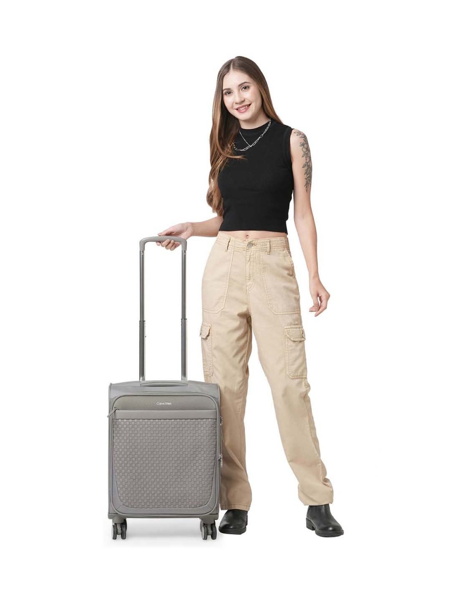 CALVIN KLEIN Stone 8 Wheels Small Soft Cabin Trolley Bag 40cm