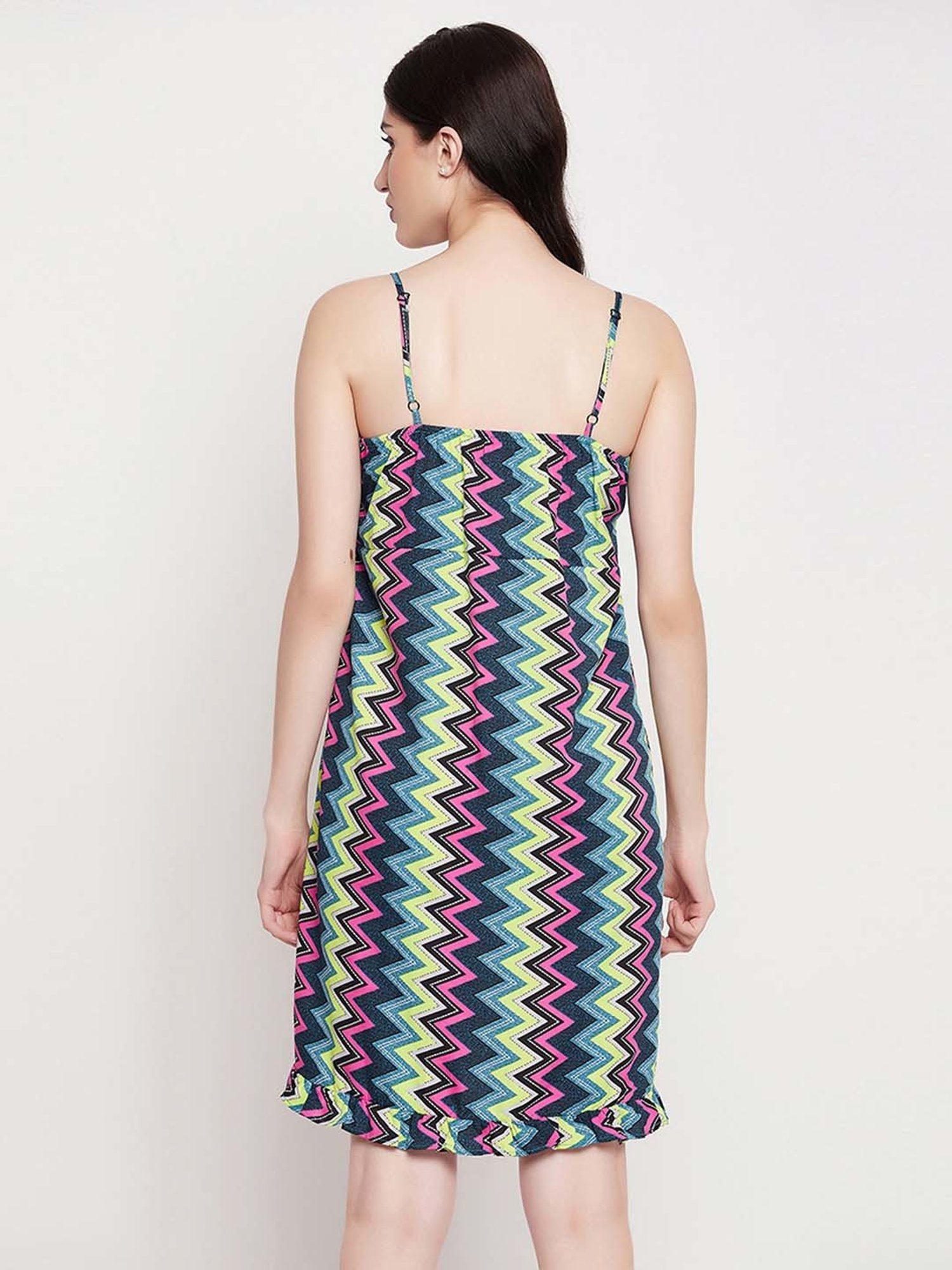 Clovia Multicolor Geometric Print Beachwear