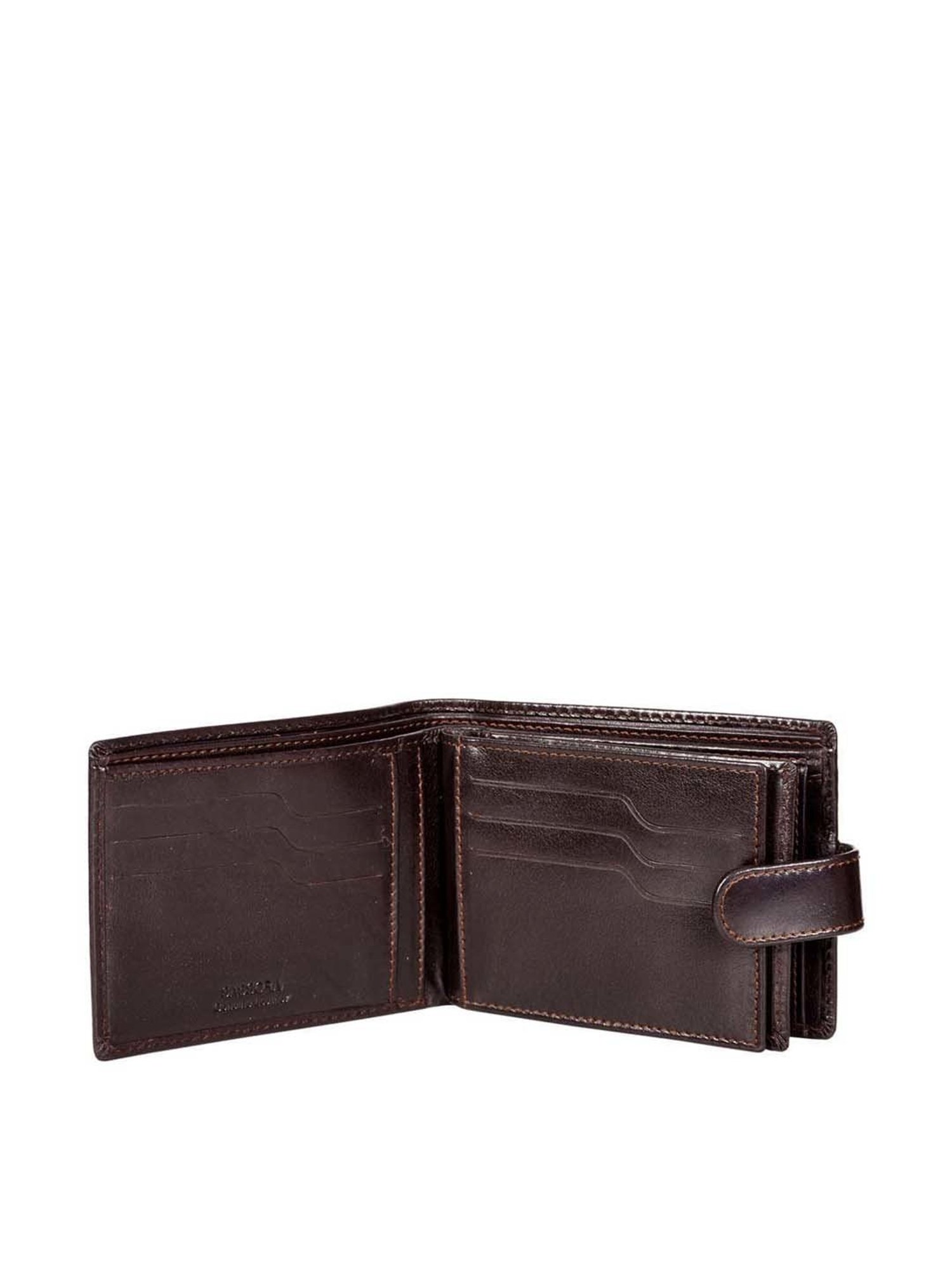 SASSORA Brown Casual Leather Rfid Bi-Fold Wallet for Men