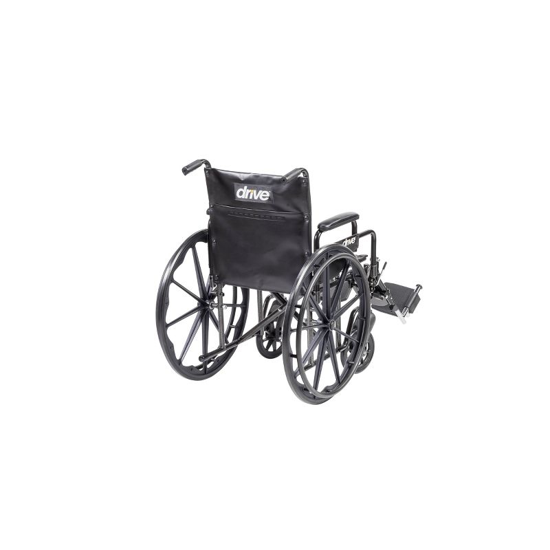 Drive Medical Silver Sport 2 Wheelchair, Detachable Desk Arms, Elevating Leg Rests, 20" Seat