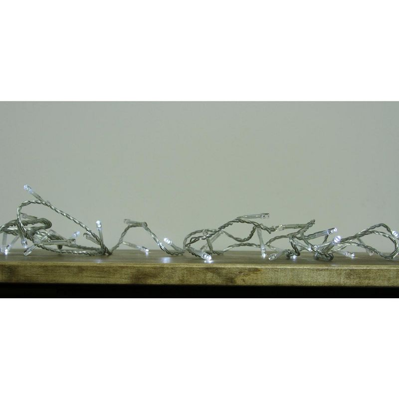 Kaemingk 24ct LED Battery Operated 8-Function Christmas Lights White - 5.5' Clear Wire