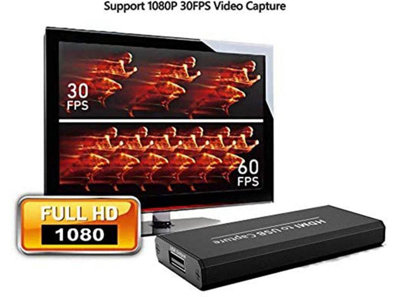 4K Video Capture Card HD 1080P Broadcast Live, Game Capture Cards HDMI to USB , Record via DSLR, Camcorder, Camera, PS4, Xbox one, Wii U, Nintendo Switch, Compact HDMI Capture Device