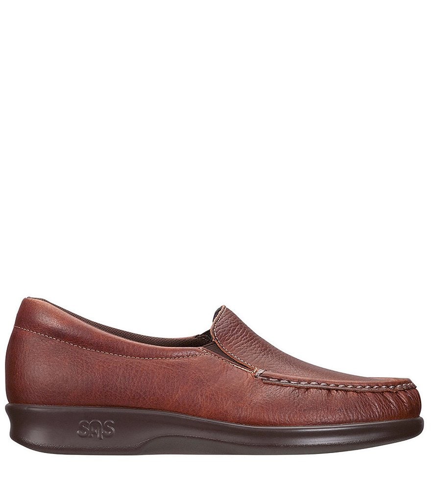 SAS Twin Leather Moc Toe Loafers