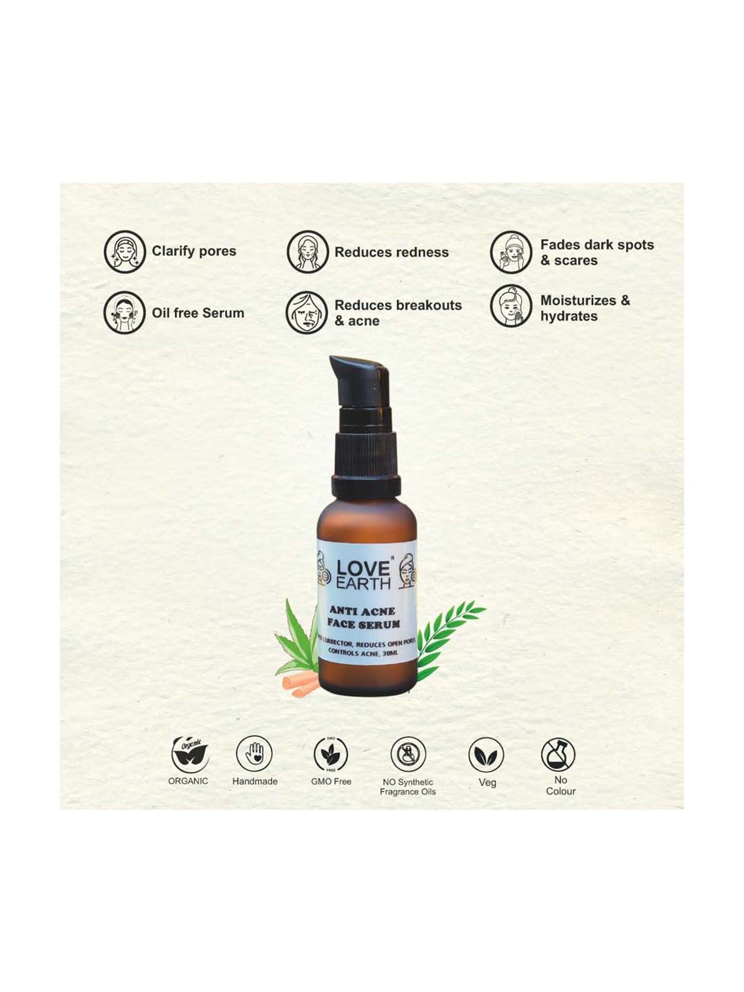 Love Earth Anti Acne Serum - 30 ml