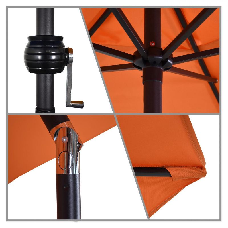 Astella  9 Ft. Aluminum Push Tilt Patio Umbrella W/ Crank Lift - Black Frame / Polyester Tuscan Canopy ECO906D709-P17