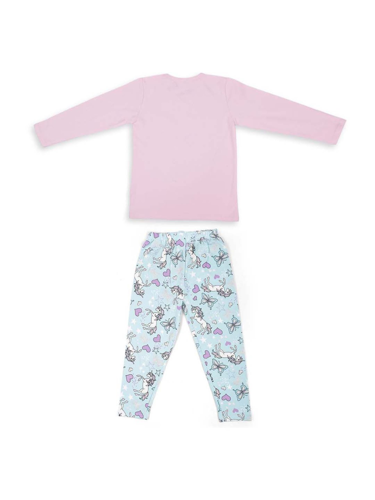 Baby Moo Kids Pink Cotton Printed T-Shirt & Pyjama