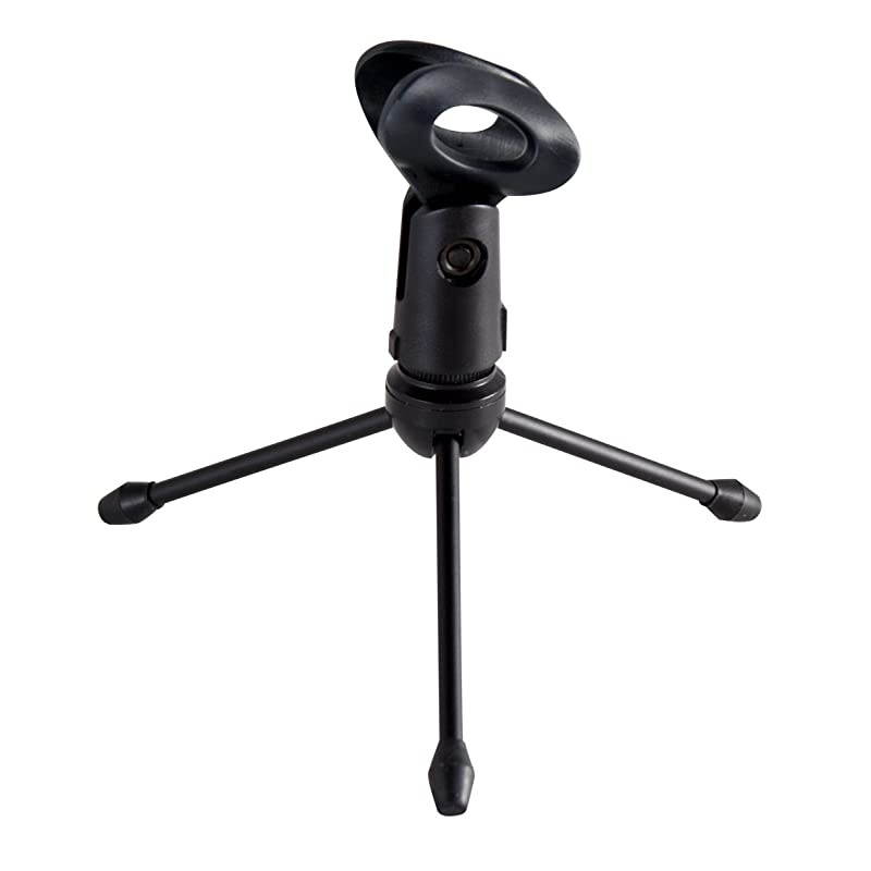 Frameworks Mini Tripod Desktop Microphone Stand with Clip for Wired Mics and Collapsible Legs (GFW-MIC-0250)