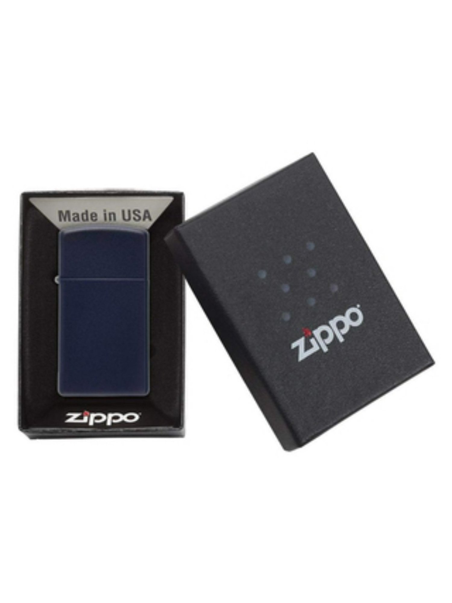 Zippo Matte Black Slim Border Brass Pocket Lighter