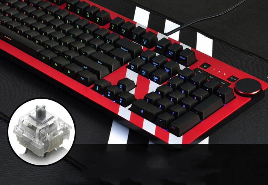 Ajazz AK60 Wired Mechanical Gaming Keyboard White Backlight  Ajazz Blue Switch 104 Classic Layout - Black