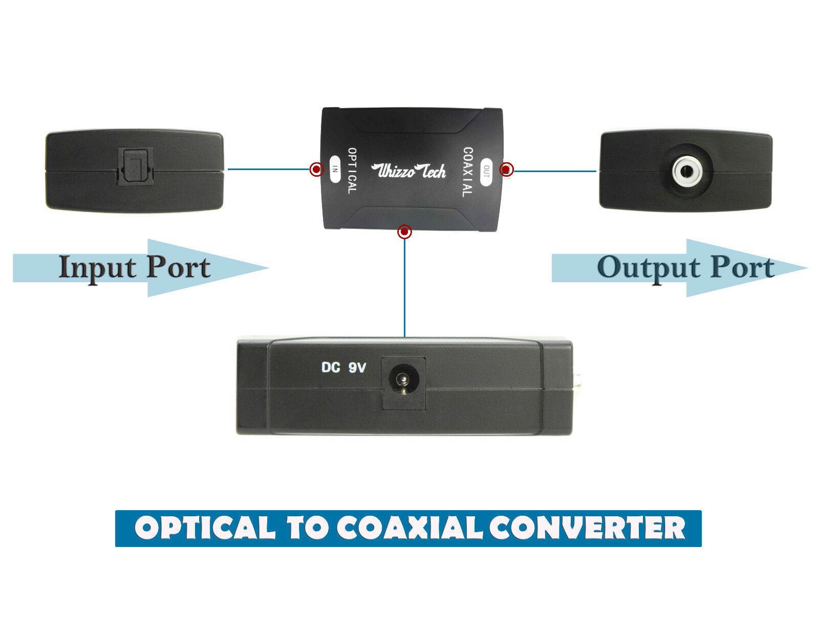 TOSlink Optical to Coax S/PDIF Coaxial Digital Audio Converter Dolby Digital DTS