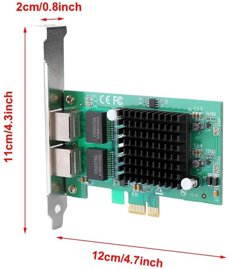 Wendry Intel 82575EB Chip Network Card Adapter,1000 Mbps Gigabit Ethernet LAN Card for LINUX/windows7/8/10,Dual 2 RJ45 Port
