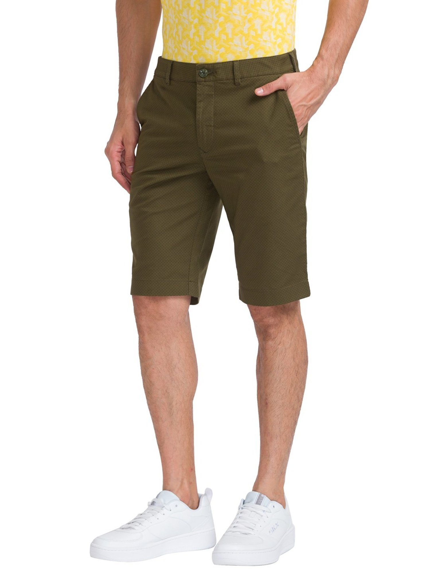 ColorPlus Brown Contemporary Fit Printed Shorts