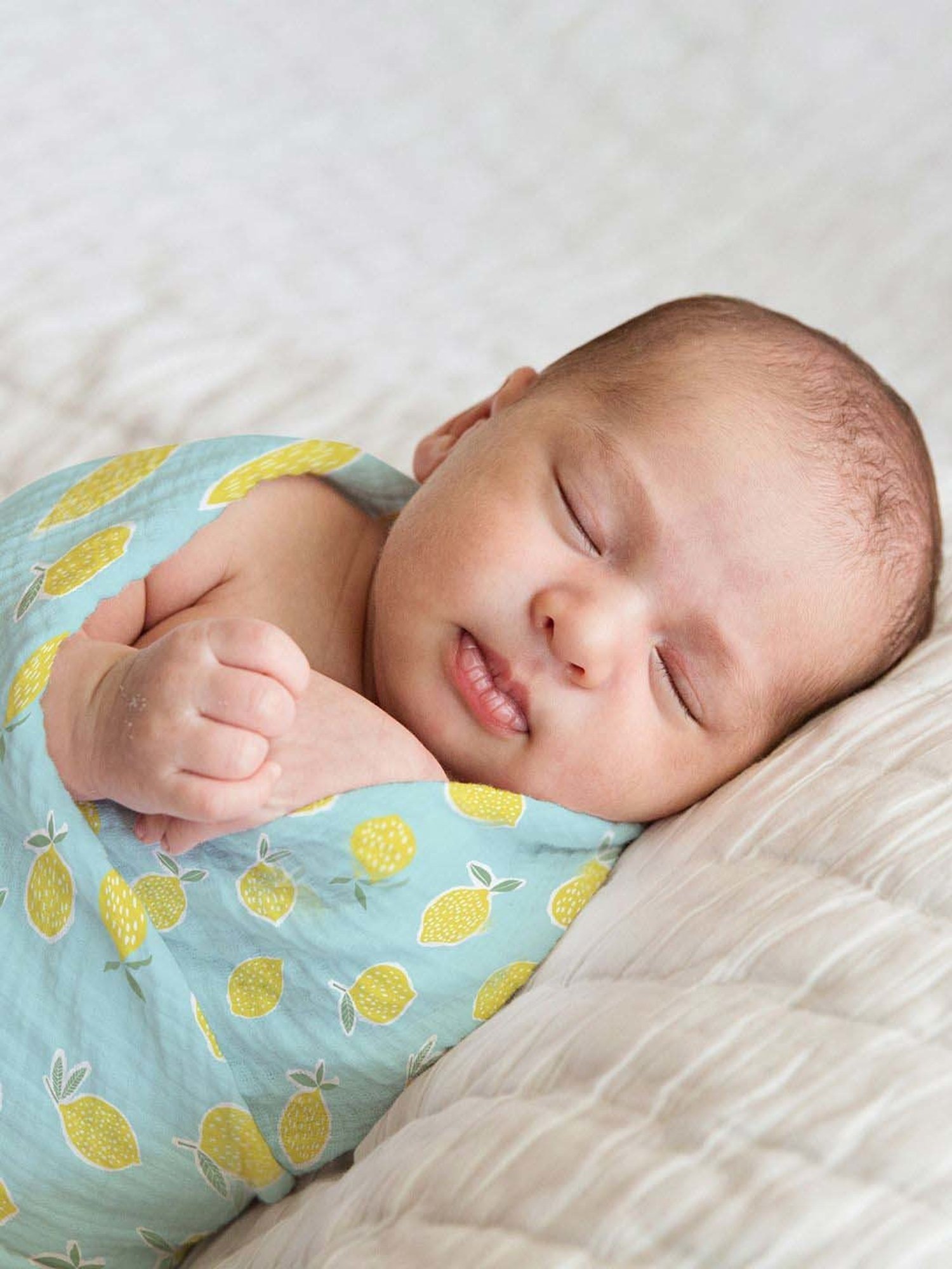 Haus & Kinder Kids White & Aqua Blue Cotton Printed Swaddle (Pack of 4)