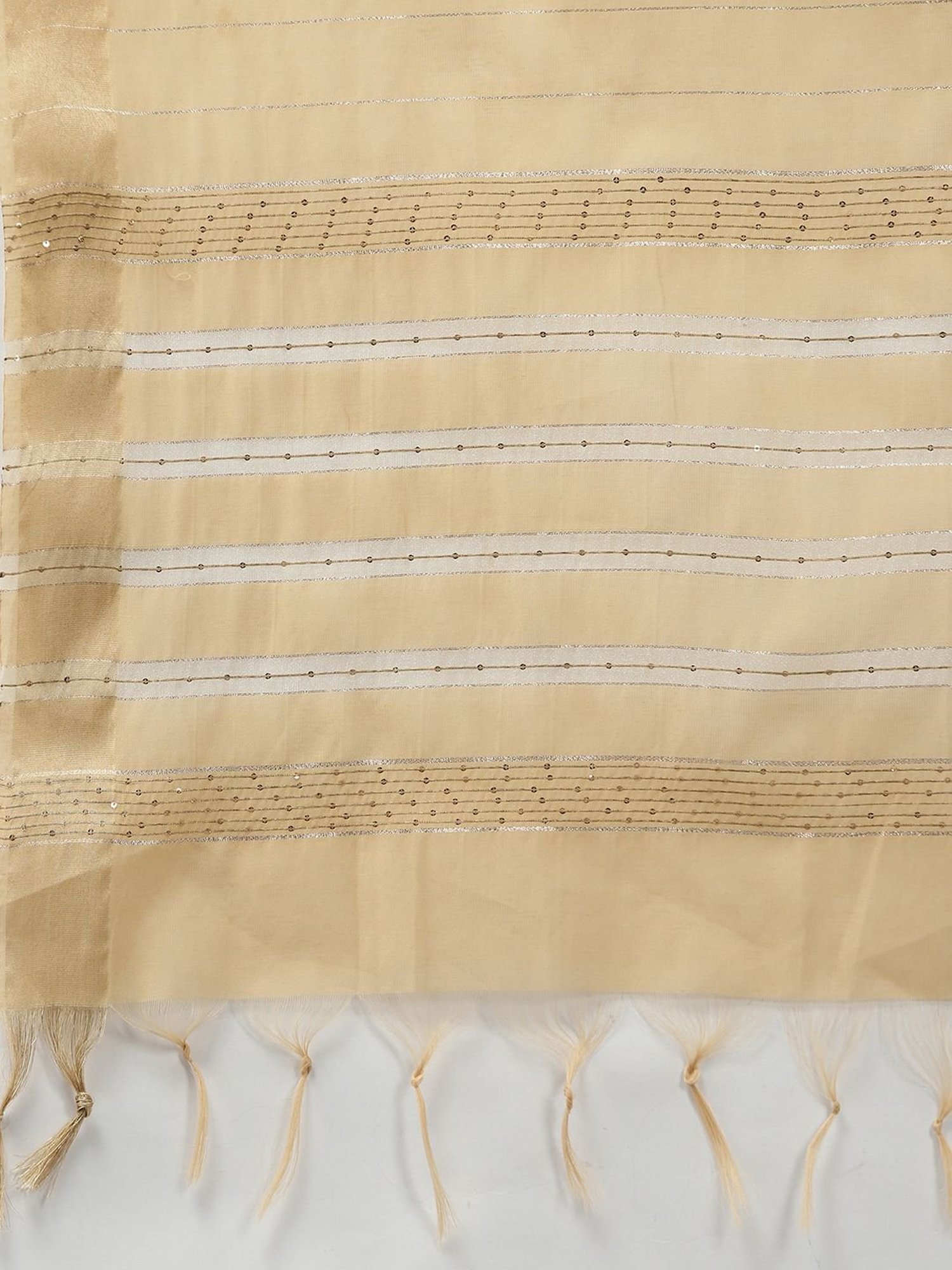 Indo Era Beige Embellished Dupatta